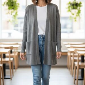 Terra & Sky Women's Charcoal Open-Front Cardigan